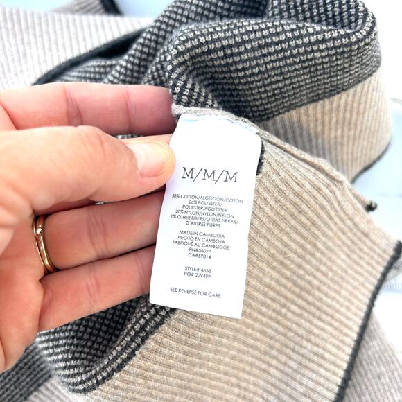 CAbi Cheetah Pullover Sweater Tan Neutral Sweater Medium Cotton Soft Cozy - Picture 8 of 8